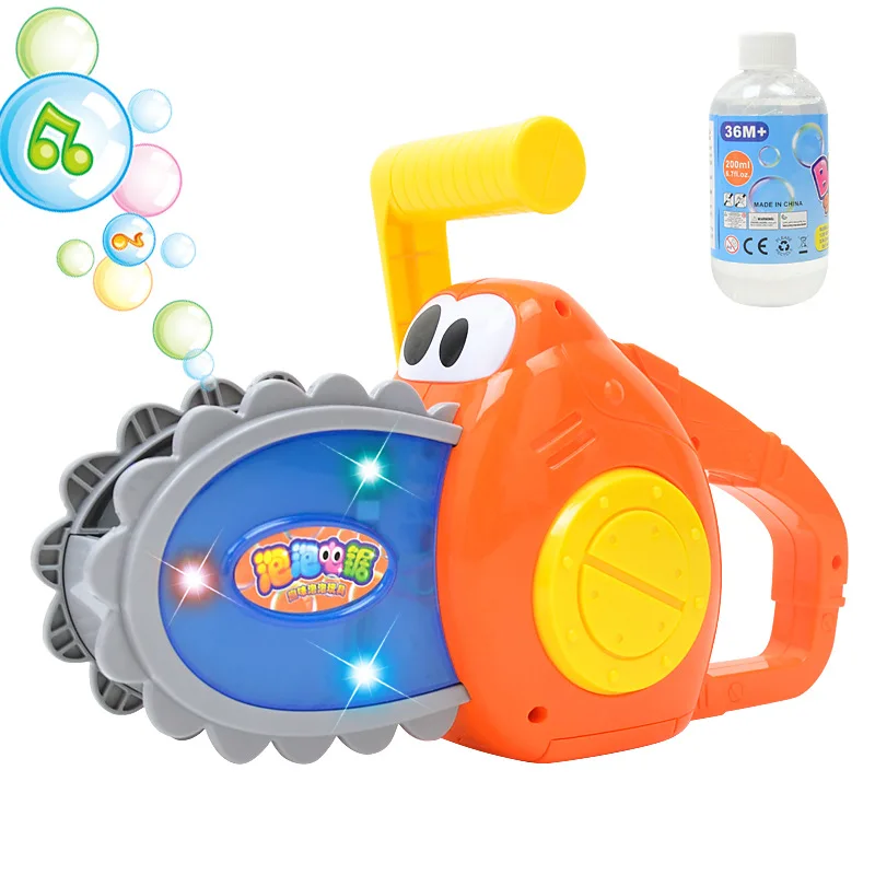 

Electric music bubble saw, electric saw, bubble gun, toys, outdoor blowing machine, children's toys.