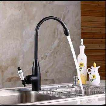 

Free Shipping Kitchen Faucets Black Bathroom Faucet wash Basin Single Handle Cold and hot water Tap For Sink Mixers H3887