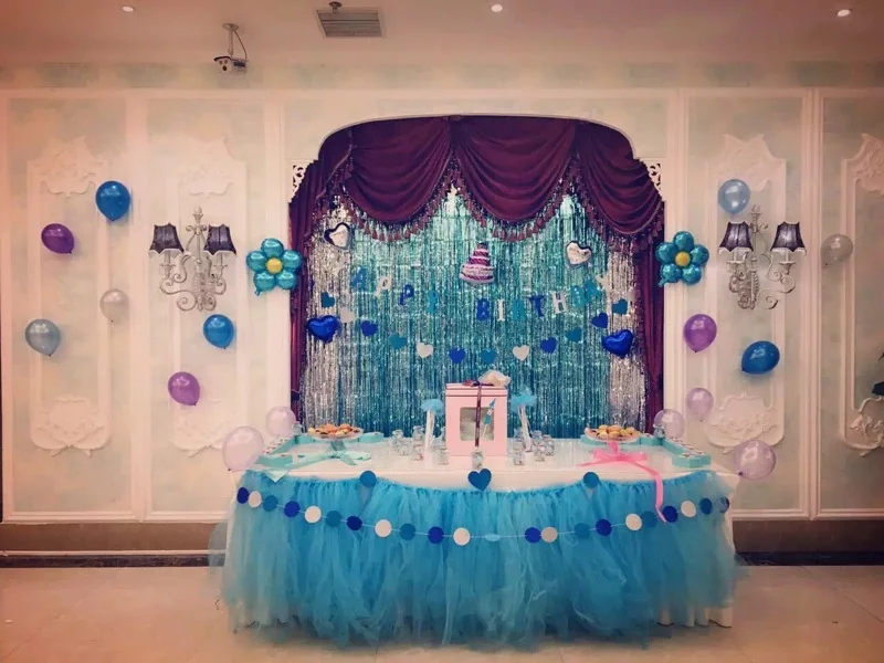 wedding birthday party baptism DIY Tutu fluffy gauze yarn banquet table skirt cake table cloth tabeskirt