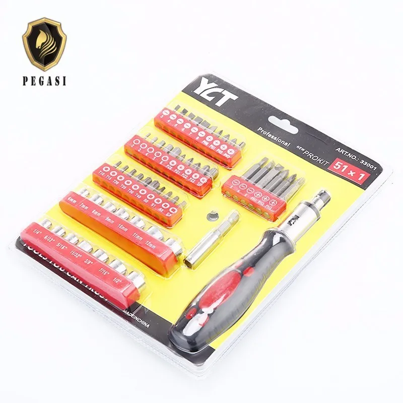 

PEGASI 51in1 Precision Screwdriver Set Shank Screw Bit Set For Household Car Repair Tools Set For Electric Screwdriver