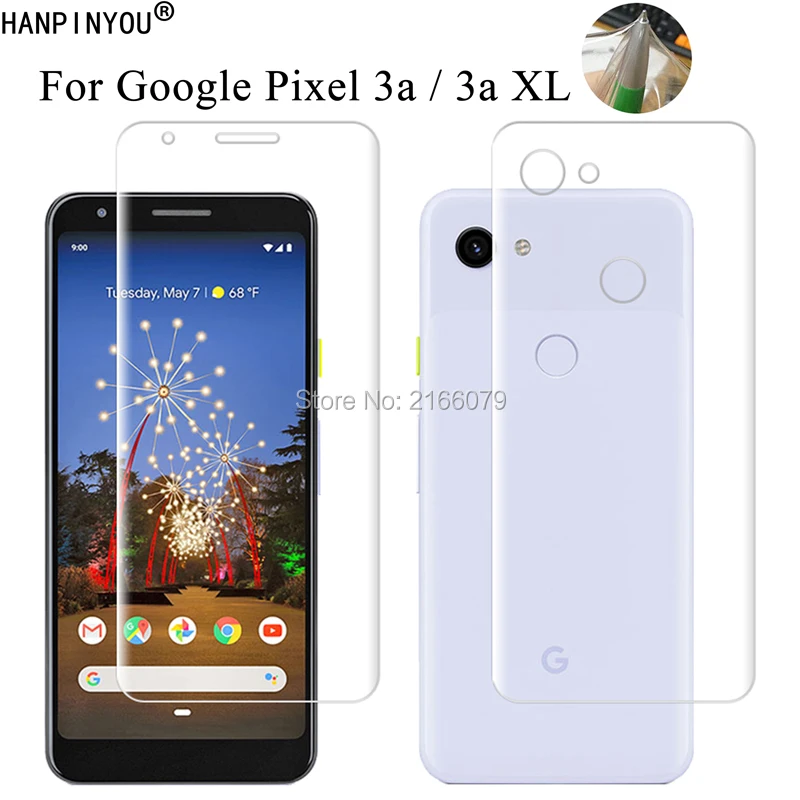 Для Google Pixel 3a/3a XL мягкая задняя крышка из ТПУ Защитная прозрачная пленка +