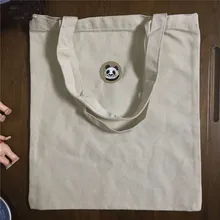 Ручная работа хлопок холст эко хозяйственная сумка через плечо тотализатор наклейка с пандой Tai61317