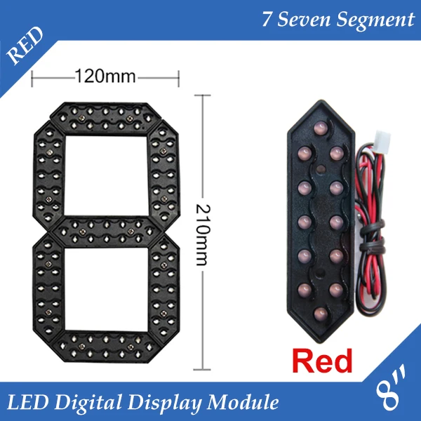 

10pcs/lot 8" Red Color Outdoor 7 Seven Segment LED Digital Number Module for Gas Price LED Display module