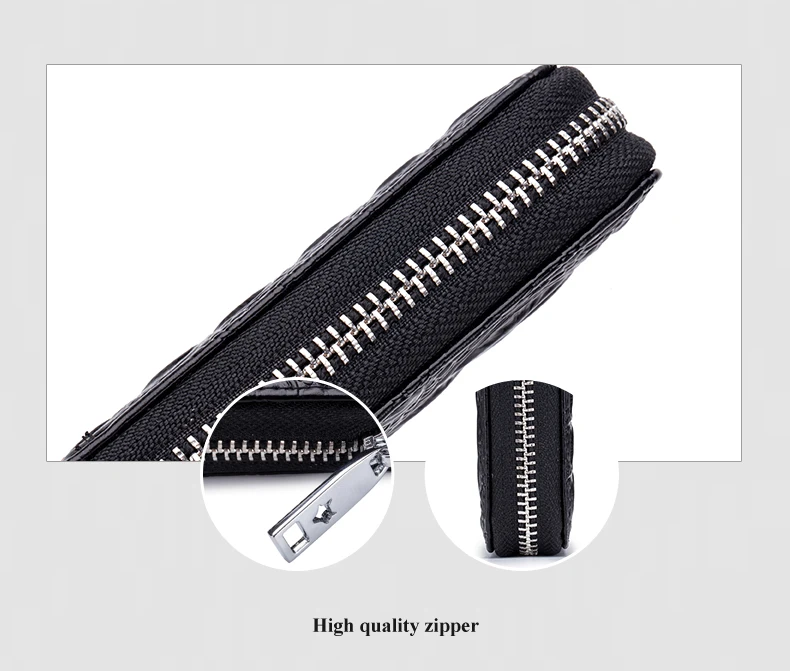 Lomelobo Split Leather Card Wallet Women & Men Alligator Coin Purse Credit ID Card Holder Female Male Lady Bank Cards Wallet Hot 2019 HCL7143 Details (12)