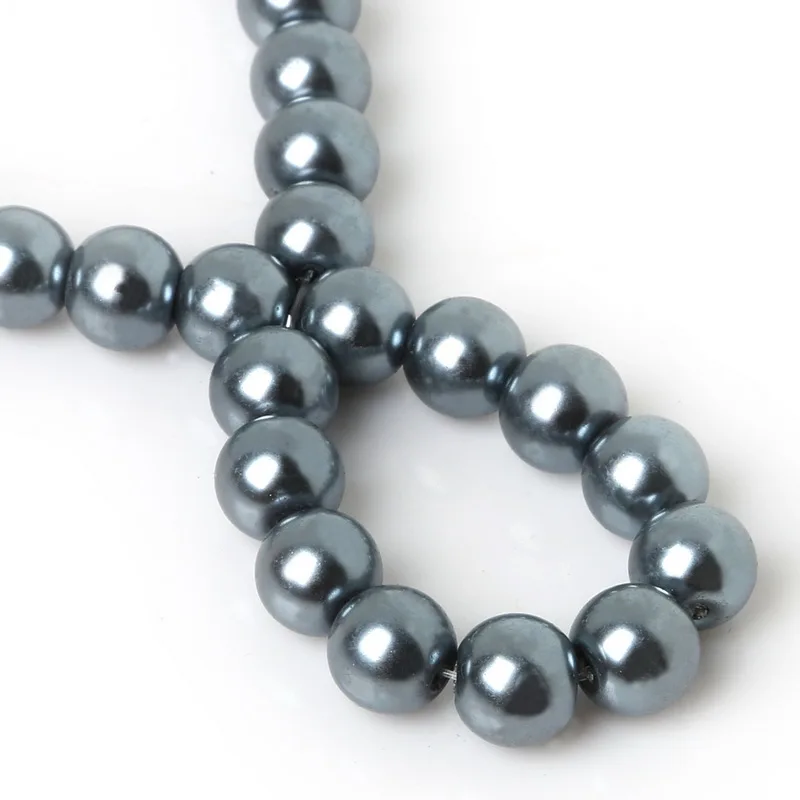 

Hot Selling 4mm 6mm 8mm 10mm Round Ball Loose Glass Pearl Spacer Beads Black For Fashion necklace bracelet Jewelry findings DIY
