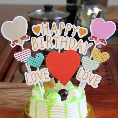 Детский день рождения украшение торта, выпечки аксессуары для украшения торта торт флаг комбинация торт топперы - Цвет: topper3-8pcs