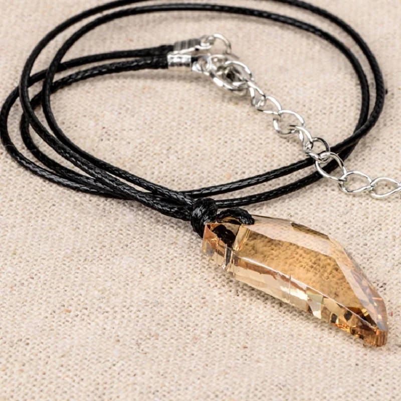 2019 New Austrian Crystal The Teeth of The Wolf Pendant Chains Long Leather Men Jewelry Necklace
