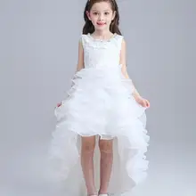 Розничная Платье с кружевными цветами для девочек Красивое детское платье на свадьбу и вечеринку торжественное длинное платье принцессы для вечеринки