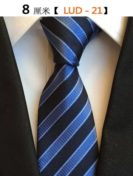 GUSLESON Классические шелковые мужские галстуки дизайн Галстуки для шеи 8 см клетчатые и полосатые галстуки для мужчин формальные деловые Свадебные вечерние галстуки - Цвет: 21