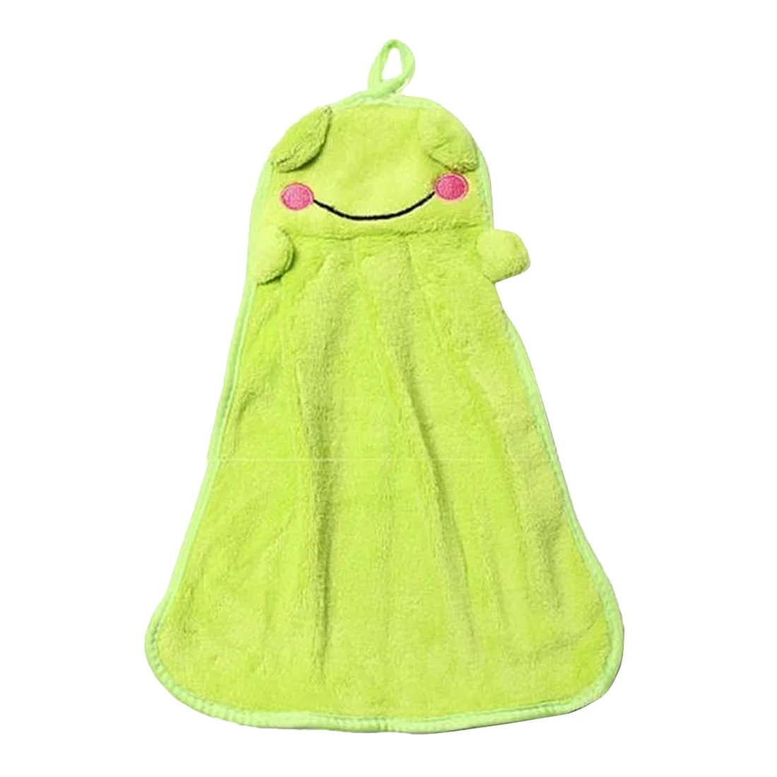 green frog 1 шт. быстросохнущее полотенце для рук полотенце милое животное мягкое красочное бархатное подвесное полотенце для кухонной ванной комнаты - Цвет: green frog