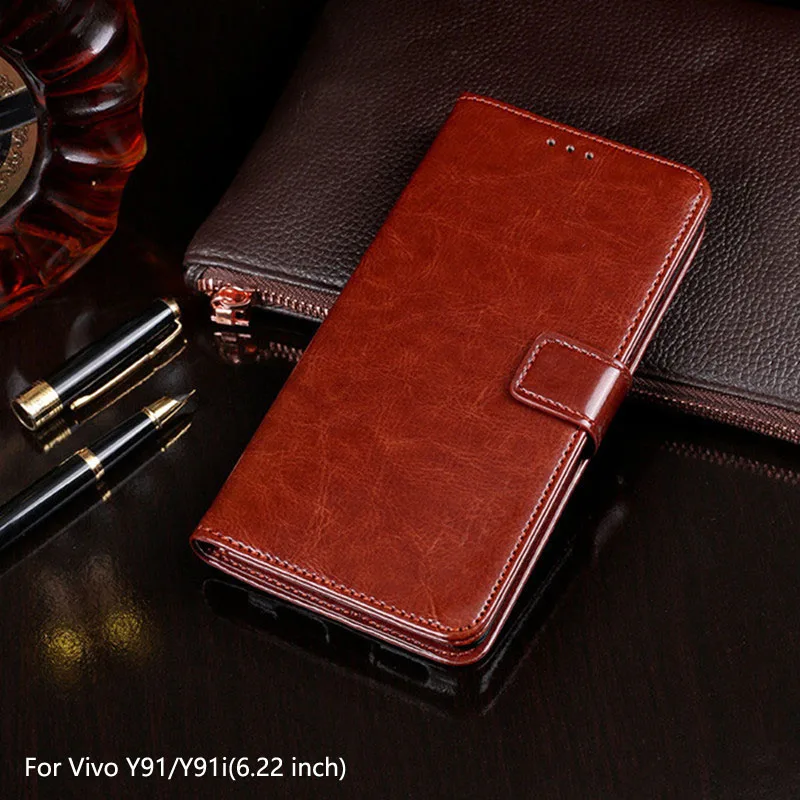 ДЛЯ Vivo Y91 чехол роскошный Магнитный Флип PU кошелек кожаный чехол для Coque Vivo Y91i чехол с отделением для карт подставка держатель для телефона сумки