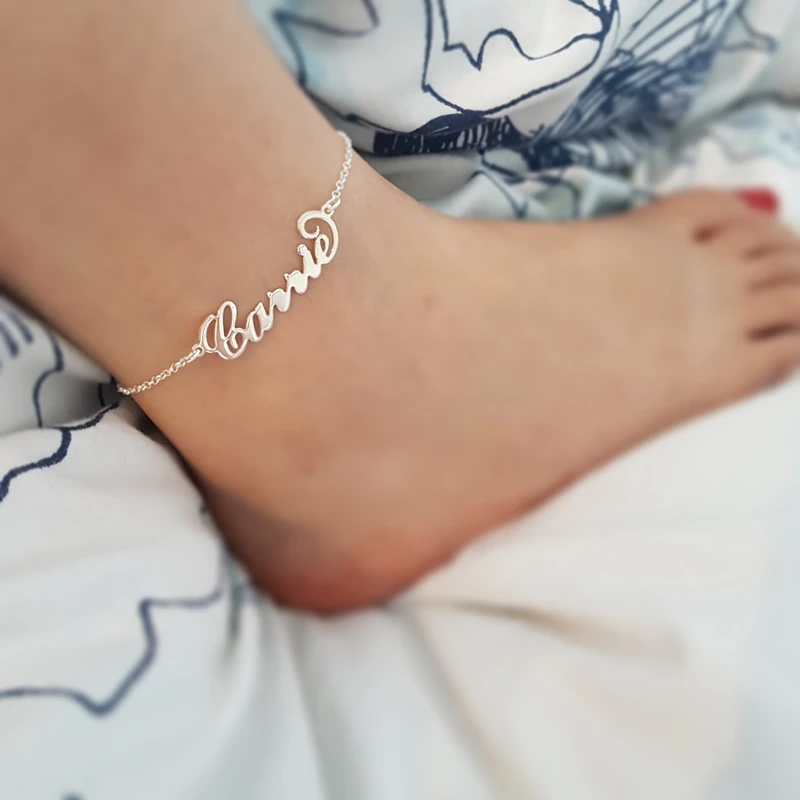 

Personalized Ankle Chain Baby Name Pendant Anklet 2019 Beach Foot Jewelry Stainless Steel Custom Accessories Birthday Gifts
