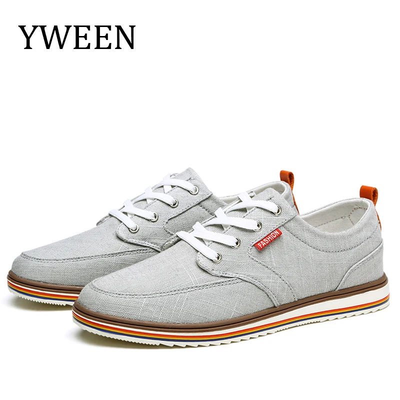 

YWEEN Breathable Men Shoes Lace Up Canvas Shoes Men Luxury New Comfortable Men's Shoes Big Size 38-48