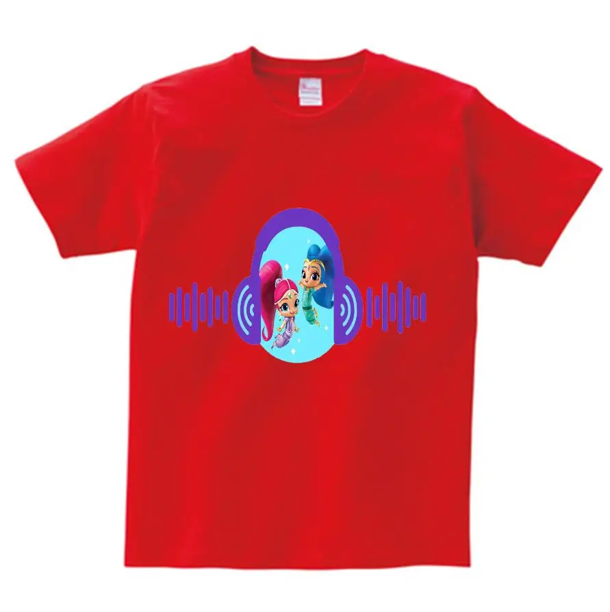 Футболка для мальчиков и девочек детская хлопковая Футболка с круглым вырезом и объемным принтом детские топы, футболка для маленьких От 2 до 12 лет, NN - Цвет: red  childreT-shirt
