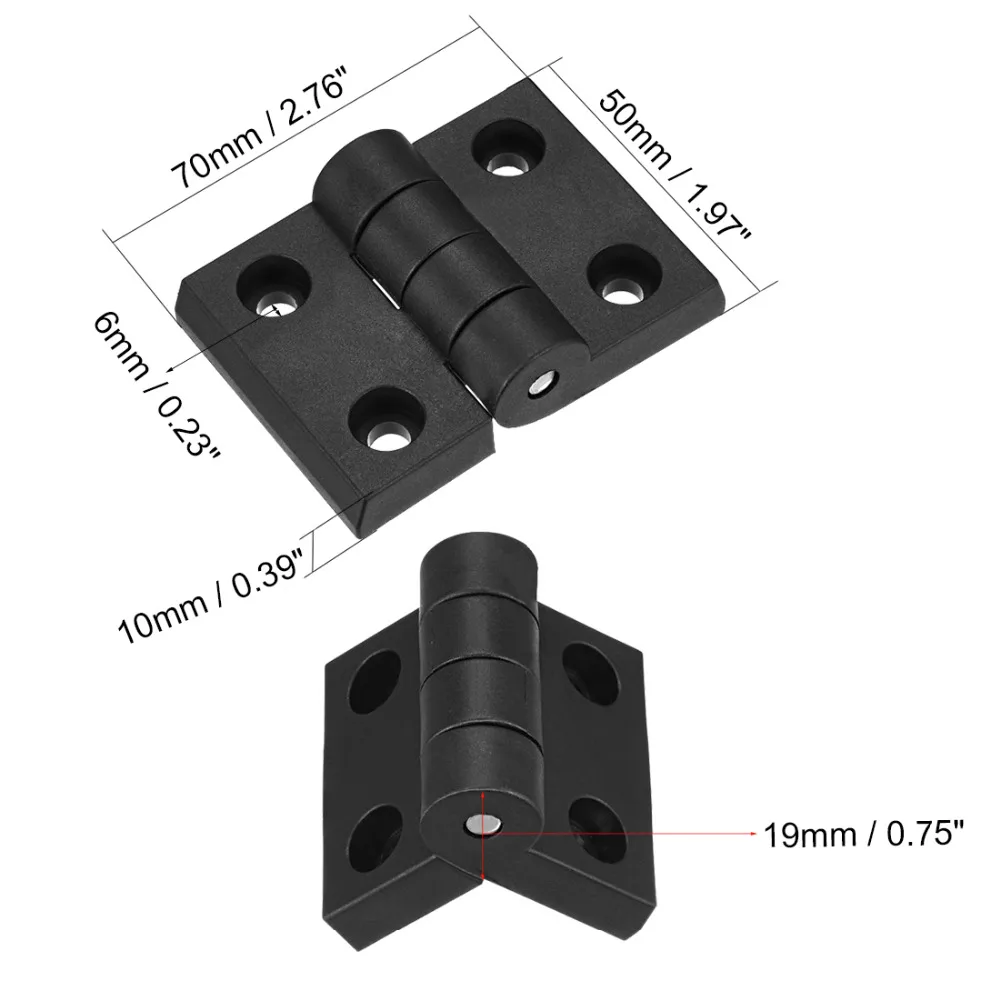 

Uxcell Hot Selling 2Pcs 70 x 50 x 19mm Cabinet Gate Closet Door ABS Nylon Hinge Fit for M6 Install Hole Cabinet Doors,Tool Box