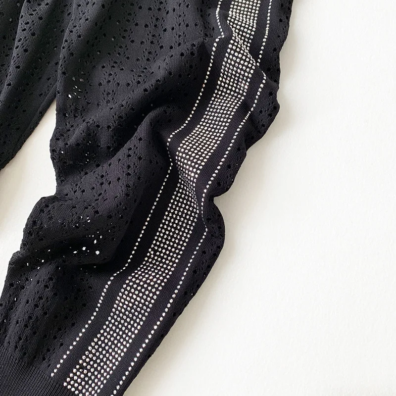 AcFirst Spring Women Fashion Black Long Loose Pants Harem Pants High Waist Hollow Out Length Female Casual Pants Sweatpants AcFirst Spring Women Fashion Black Long Loose Pants Harem Pants High Waist Hollow Out Length Female Casual Pants Sweatpants