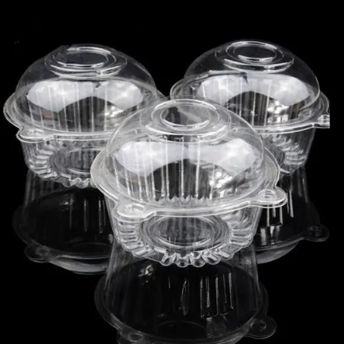 

SZS Hot Outdoortips 50 x Single Plastic Clear Cupcake Holder / Cake Container Dome Muffin Carrier
