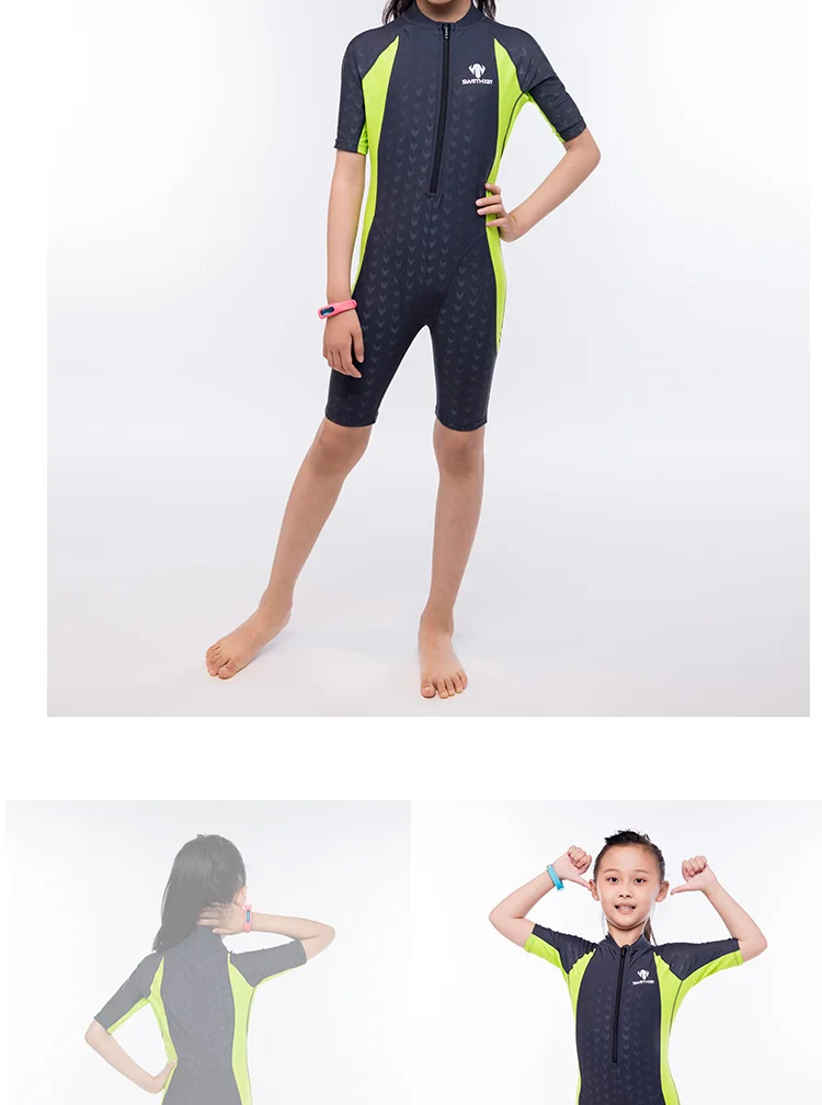 HXBY/купальный костюм с короткими рукавами для девочек; детский купальный костюм для мальчиков; купальный костюм для детей; купальный костюм; цельный купальник