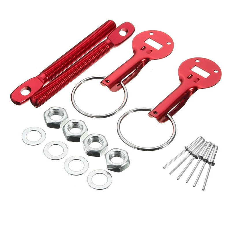 Universal Alloy Flip Over Hood Pin Pins Lock Latch Kit for
