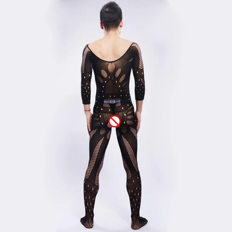 Нижнее белье KWA N.Z мужское прозрачное боди с открытой промежностью|open crotch