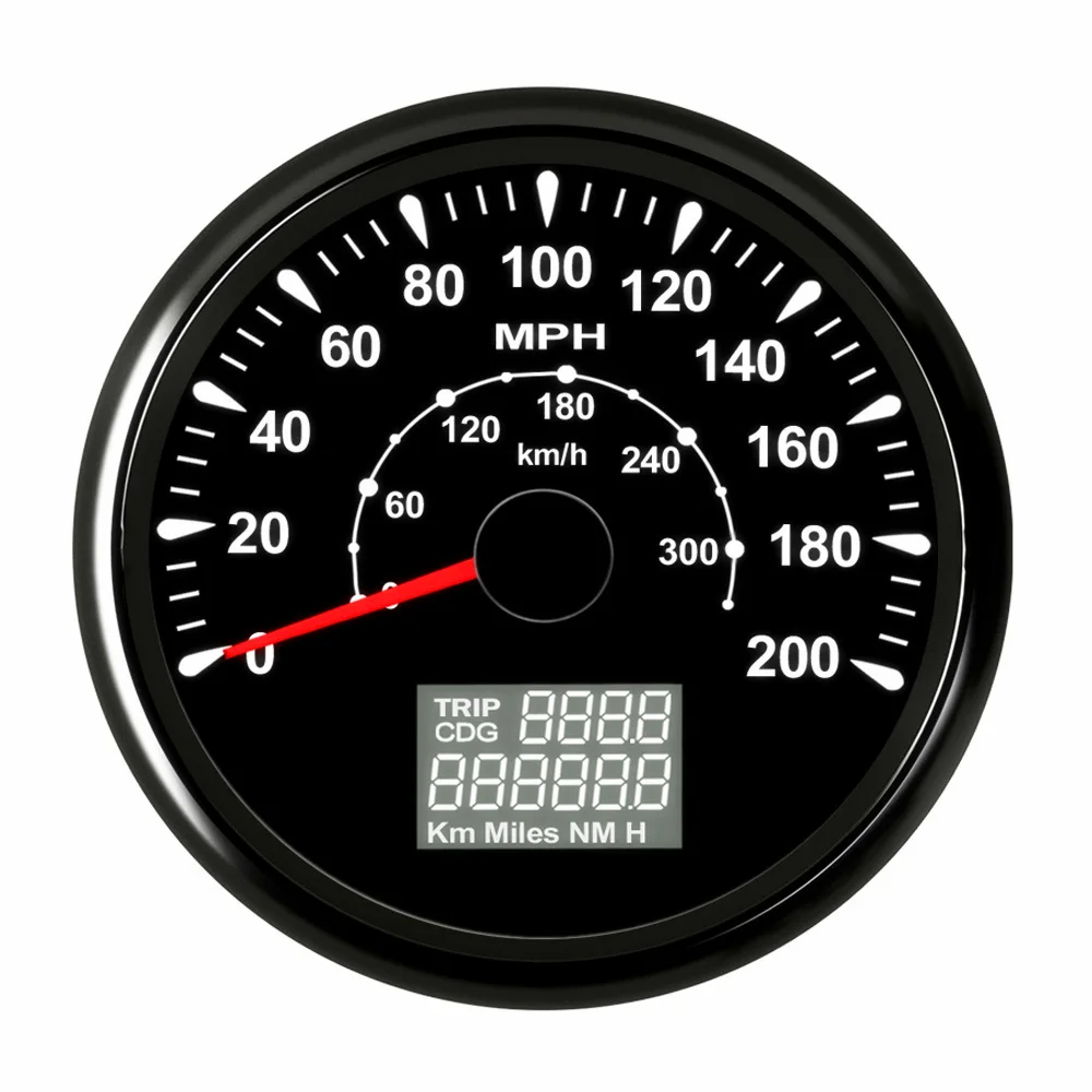 

85 mm Digital Speedometer 200 MPH 300km/h GPS Speedometer Gauge for Motocycle Boat Car Speed Gauge fit for BMW Ford Nissan