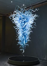 

Brilliant Chihuly Crystal Blown Glass Chandeliers LED Large Chandelier Light Fixture Blue color