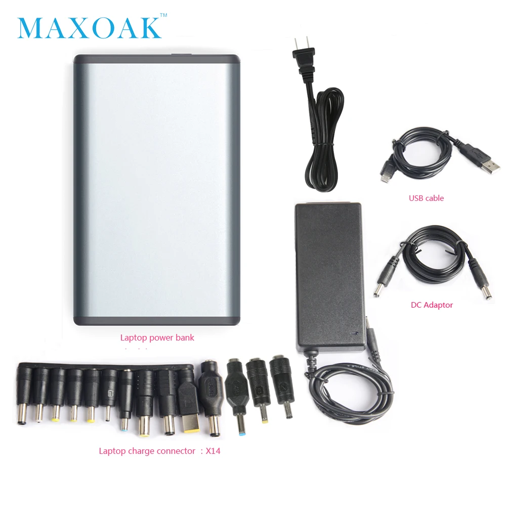  MAXOAK power bank 50000mah 6 puertos de salida DC12V/2.5A DC20V/5A notebook power bank puede cargar