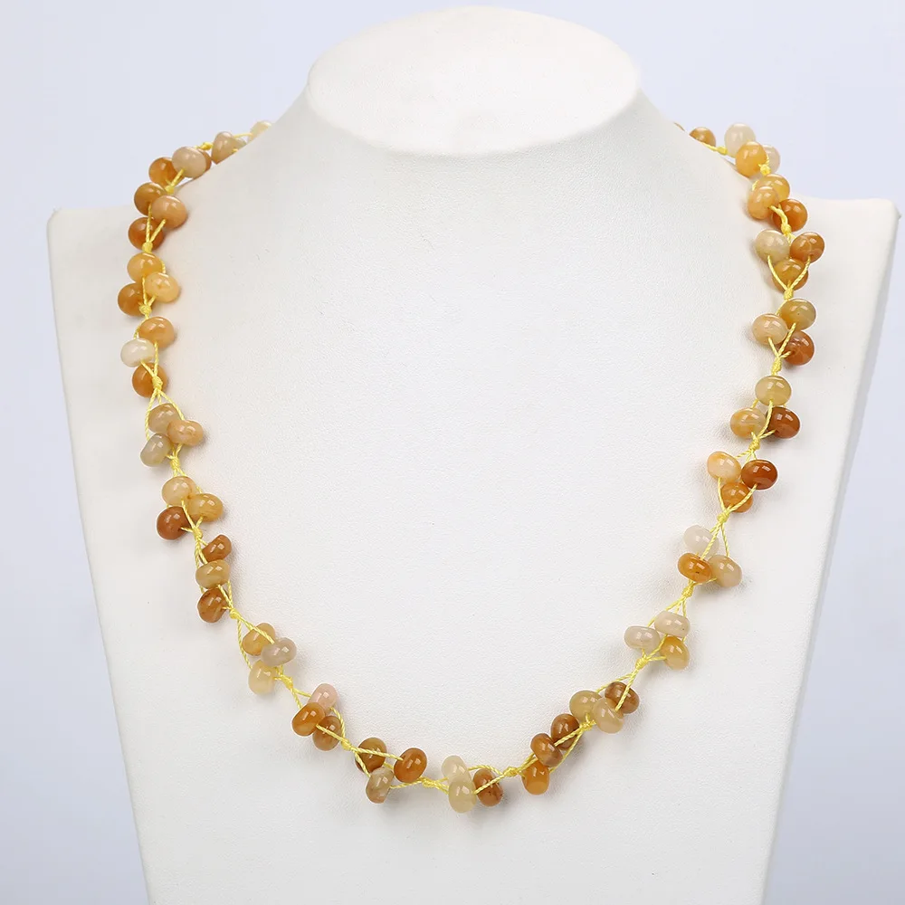 

Topaz Braided Necklaces Natural Stone Crystal Ladies Pearl Rosary Chakra Handcuff Lace Music Necklace Rose Ladies Gifts Jesus DK