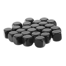 Pack of 25pcs DIY Blank 16mm Six Sided Dice D6 Playing Dungeons D&D TRPG Game Black For Classroom Teaching Aids