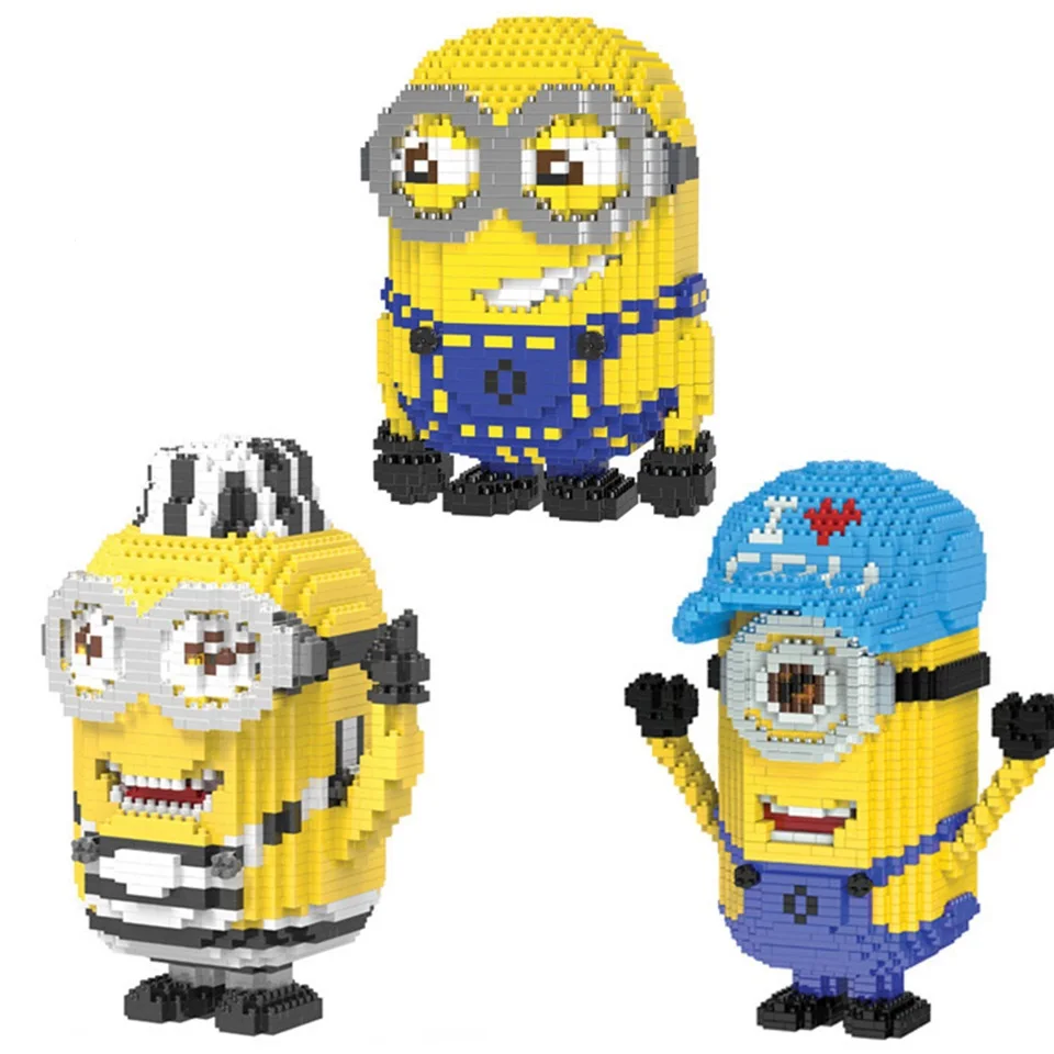 

Diamond Particles Assemble Minionsed 3D Model Building Blocks Educational Assemble Model Bricks Gifts toy for children