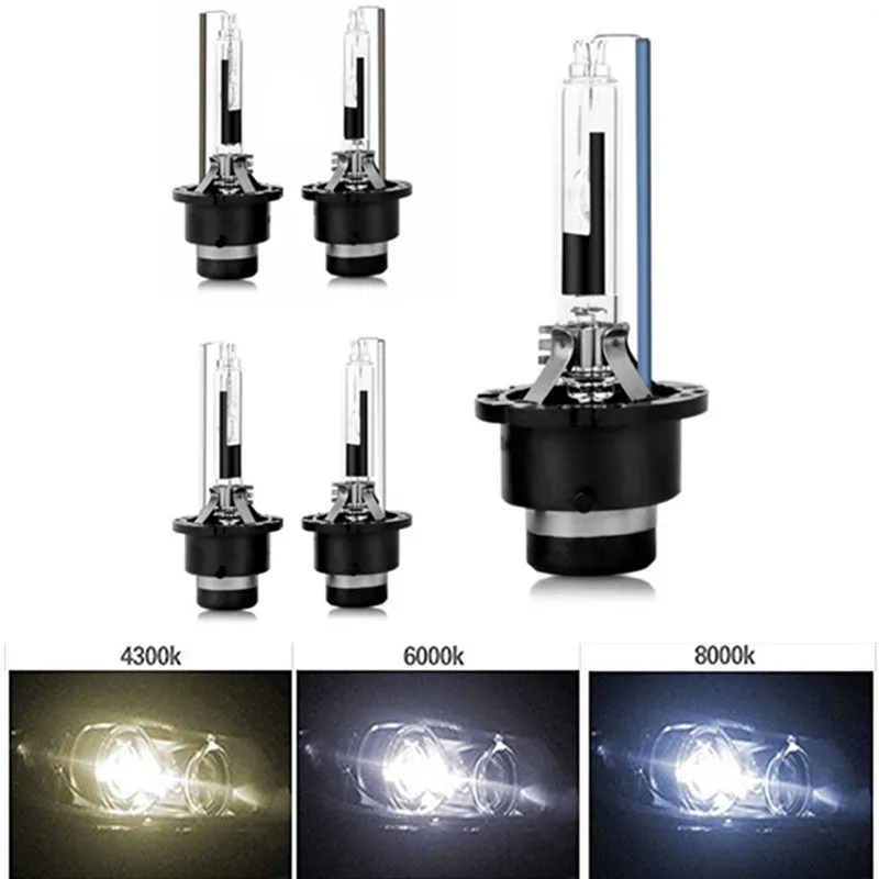 2x D4R 35 Вт HID ксенон лампочка разрядные лампы высокой интенсивности с металлическим кронштейном защиты 4300 K 6000 K 8000 K D4R Xenon HID автомобильный фара дальнего света