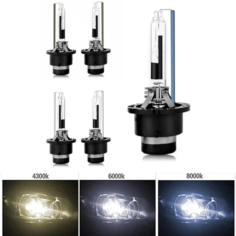2x D4R 35W HID Xenon Headlight Bulb HID Bulbs With Metal Bracket Protection 4300K 6000K 8000K