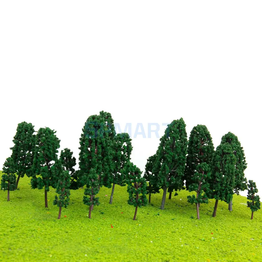 20 шт. 4 размера HO масштабные модели деревьев сосновые деревья модель железная дорога/диорама-темно-зеленый Лидер продаж