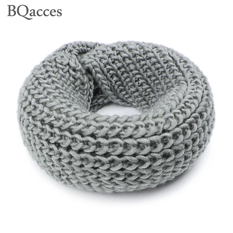 New women solid color chunky knitting wool snood infinity scarf winter neck warmer cowl collar circle scarves bufandas cuellos |