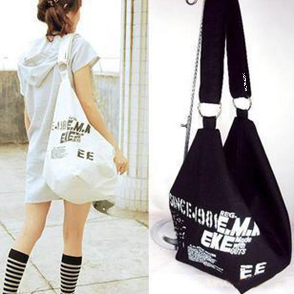 Women's Fashion Letter Print Canvas Crossbody Shoulder Bag Handbag Shopping Bag Women's Fashion Letter Print Canvas Crossbody Shoulder Bag Handbag Shopping Bag