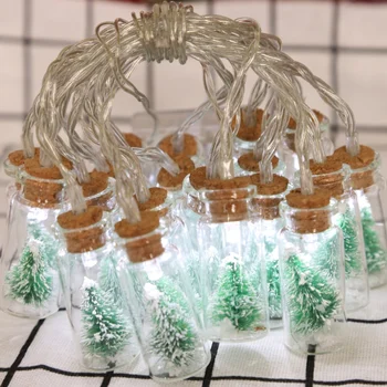 

New Snowman Christmas Tree Glass Bottle Light String Shop Window Home Decoration Lamp Led Copper Wire Holiday Light
