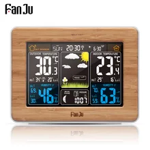 Fanju fj3365 Weather Station Multi-function Digital Clock Temperature Humidity Despertador Moon Phase Desk Table LCD Alarm Clock