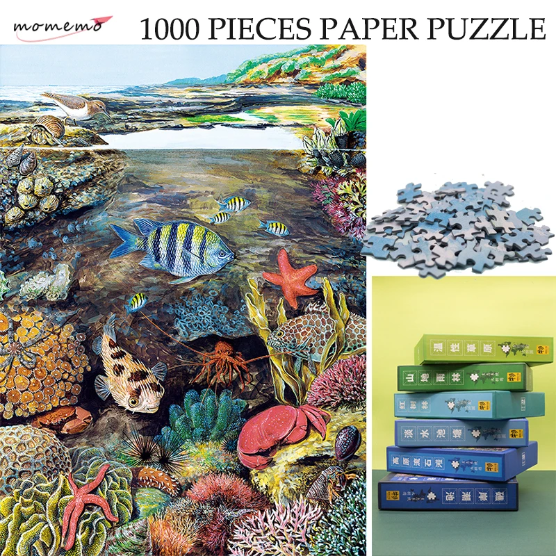 

MOMEMO The Intertidal Zone Ecosystem Jigsaw Puzzle Color Paper Puzzle 1000 Pieces Original Exquisite Hand-painted Puzzles Toys