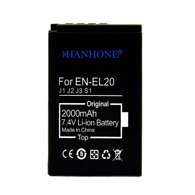 

2000mAh EN-EL20 Battery for Nikon 1 AW1 J1 J2 J3 S1 & COOLPIX A Cameras and BMPCC Blackmagic Pocket Cinema Camera