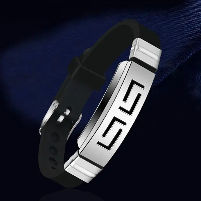 FANALA, модный мужской браслет, ювелирное изделие в стиле панк, Регулируемый силиконовый браслет с греческим ключом, браслеты-манжеты для мужчин и женщин, ювелирные изделия