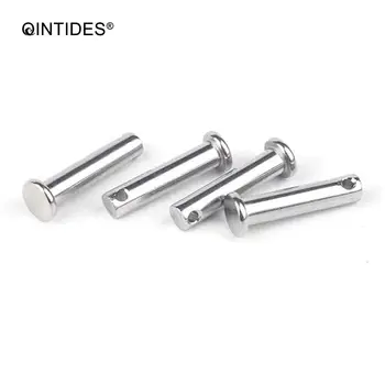 

QINTIDES M6 Clevis pins with head 304 stainless steel shaft flat head with hole pin bolt pin cylindrical pins