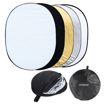 

Oval 5 In 1 (Gold/Silver/White/Black/Translucent) Multi Portable Collapsible Studio Photo Photography Light Reflector 90x120cm