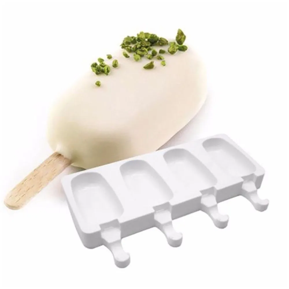Домашние Еда Класс силиконовая форма для льда «формы для крема 2 Размеры мороженого на палочке формы Морозильник Мороженое бар формы, тем самым позволяя зернам раскрыться палочек для фруктового мороженного
