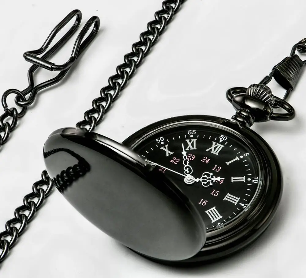 

Luxury Pocket Watch Glossy Laser Lettering Vintage Two-faced Quartz Pocket Watch Bo Shiya Casual Pocket Watch