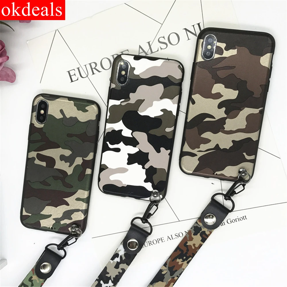 Okdeals мода высокого качества мягкий чехол для iPhone 7 плюс камуфляж темляка X 5 5S Se 6 6s 8