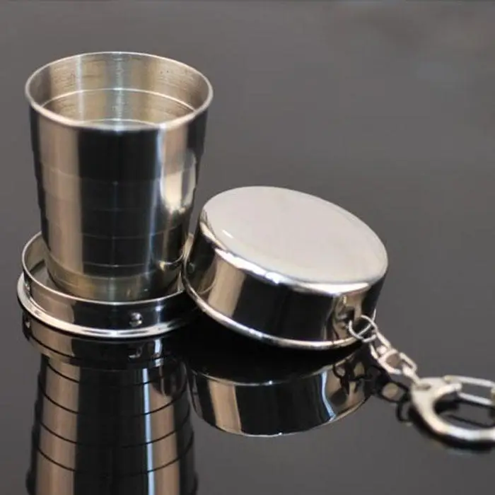 

1 PC 75ML Stainless Steel Travel Telescopic Collapsible Shot Glass Emergency Pocket Outdoor Camping Travel Collapsible Cup