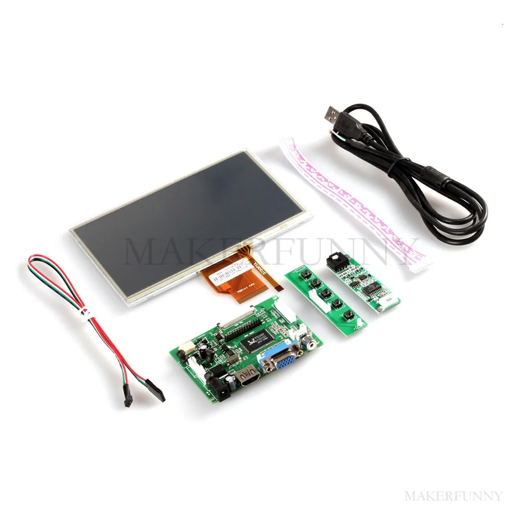 7 inch TFT LCD display module + USB touch screen + control