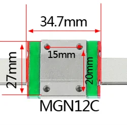 1 шт. MGN12 L250mm линейный рельс + 1 шт. MGN12H MGN12C или MGN12H Длинные линейные перевозки для ЧПУ X Y Z оси