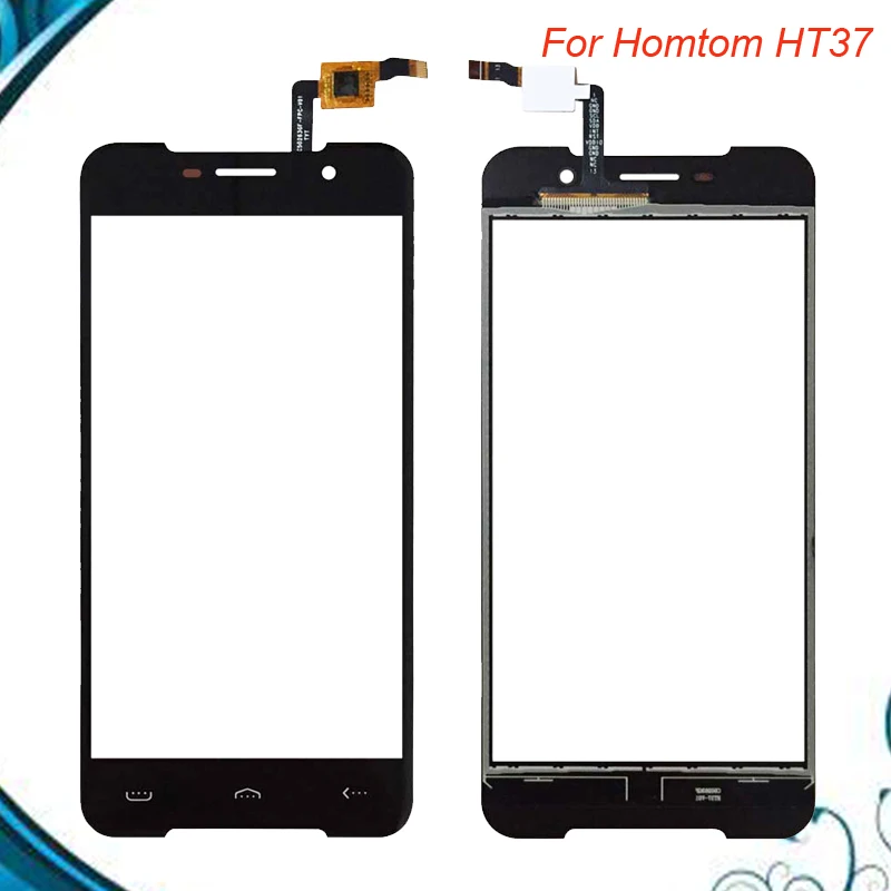 

Black Touch Sensor For homtom ht37 Touch Screen Digitizer Front Glass Lens Replacement Repair Parts ht 37 pro