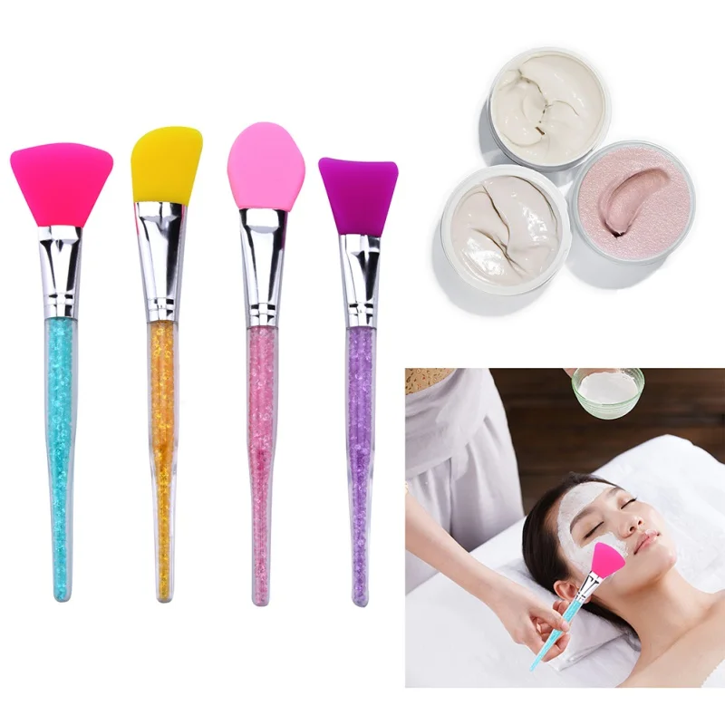 

4 Colors 1 Pc Facial Mask Stirring Brush Soft Silicone Makeup Brush Women Skin Face Care